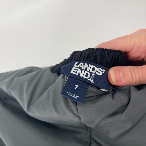 LANDS END Insulated Iron Knee/Seat Snow Pants Kids 7 Gorpcore Ski Snowboard - Picture 2 of 15